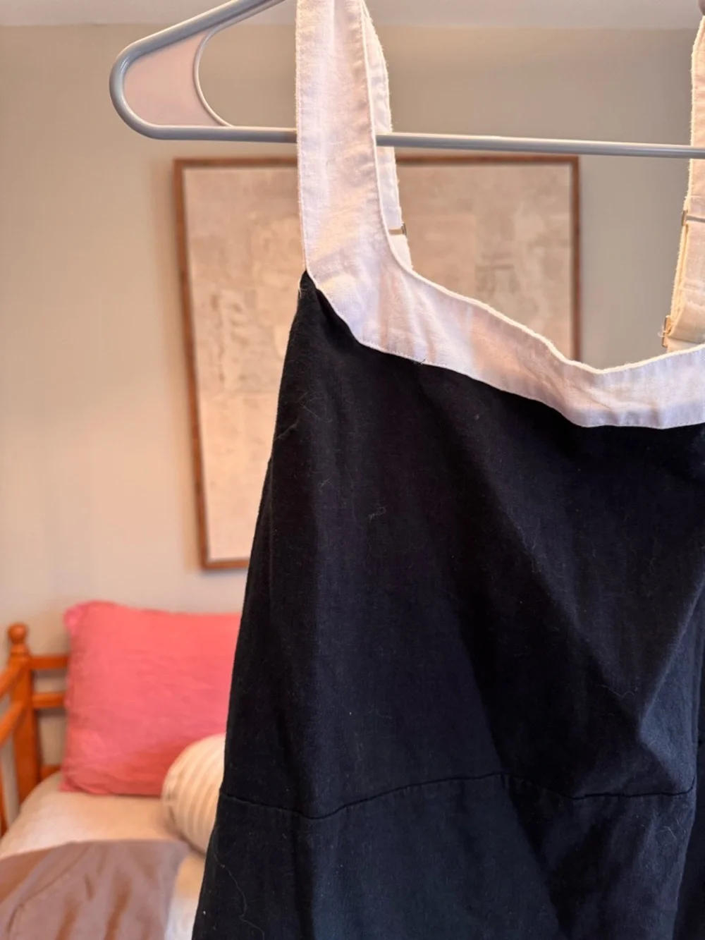 Abercrombie & Fitch Black Slip Dress with White Trim - Picture 2 of 4